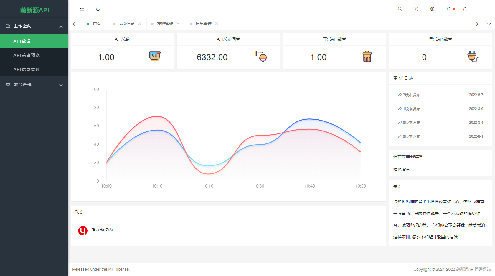 萌新源API管理系统管理后台