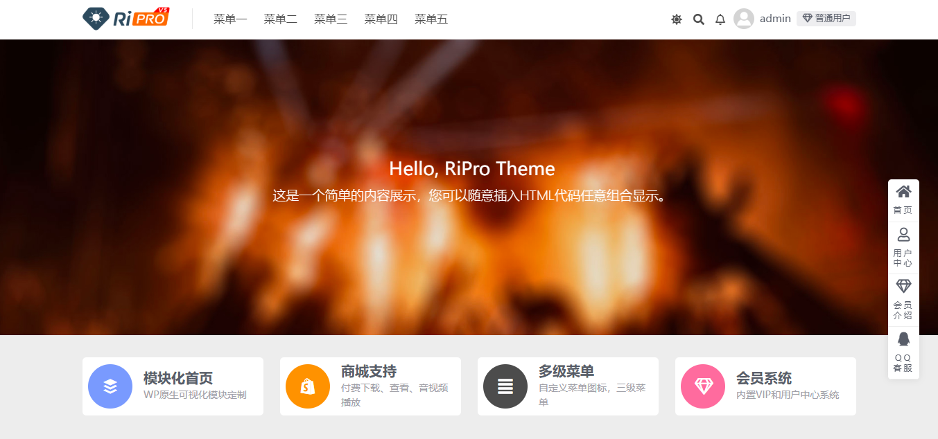 RiPro主题界面展示