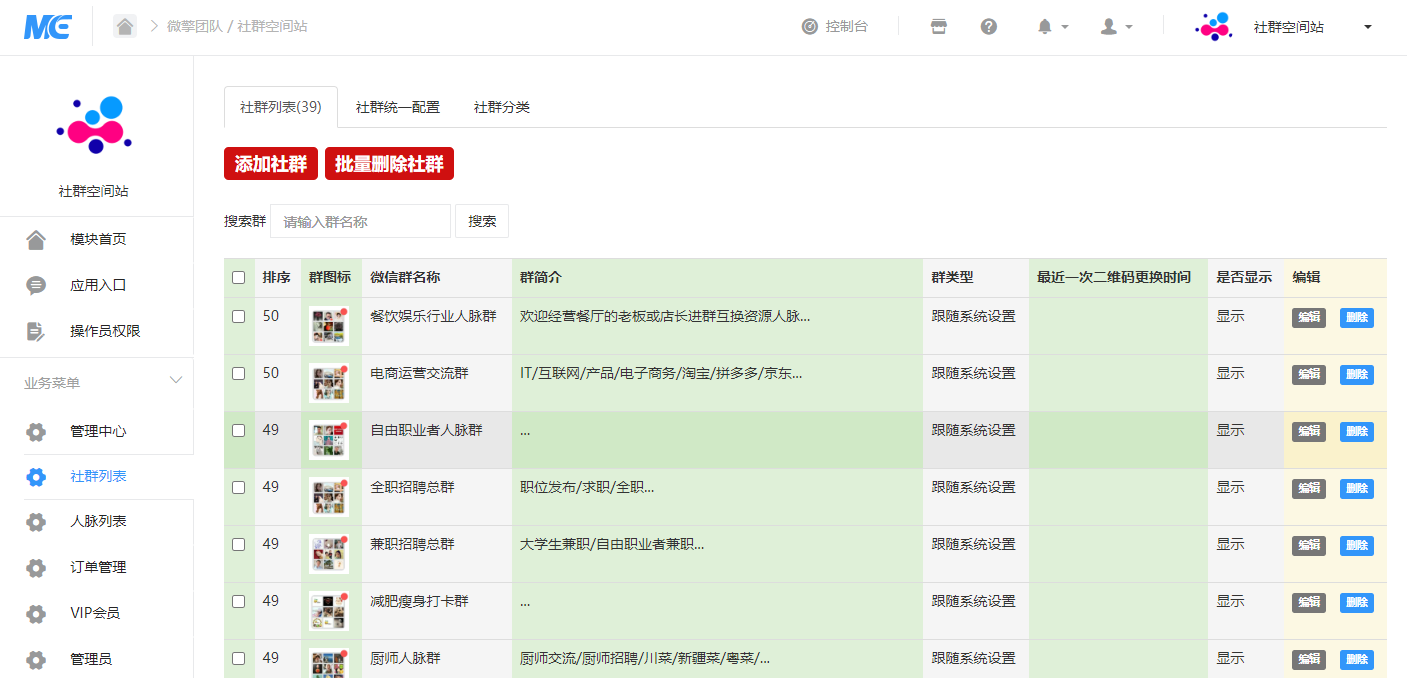 社群空间站操作示例