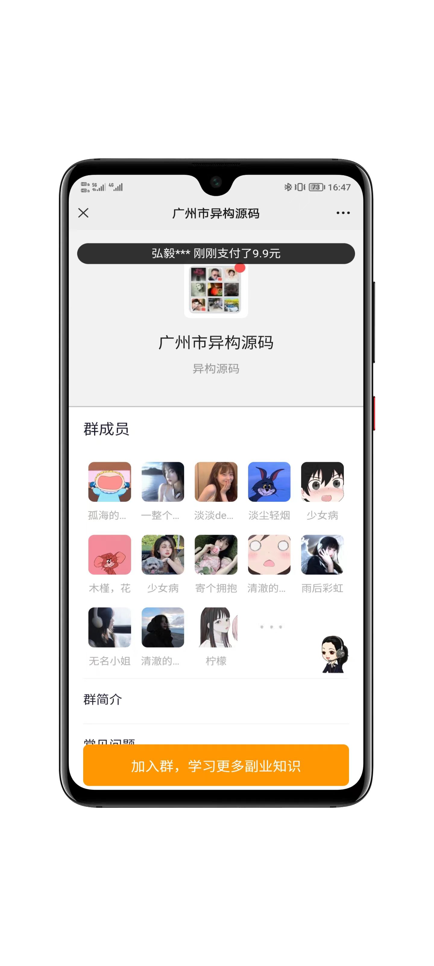 修复版付费入群系统界面展示