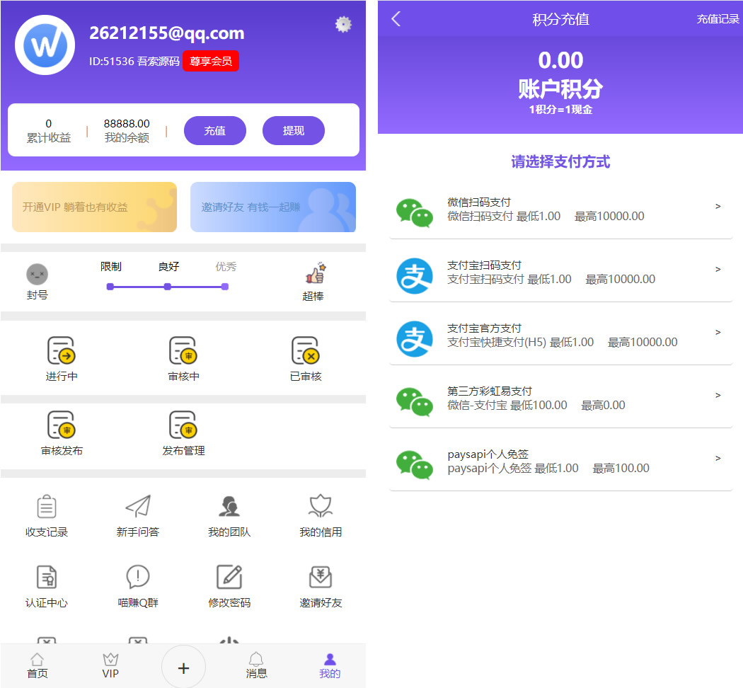 抖音快手任务悬赏系统界面展示
