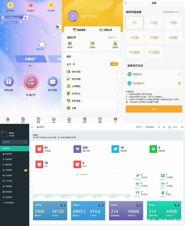 ThinkPHP盲盒商城系统界面展示