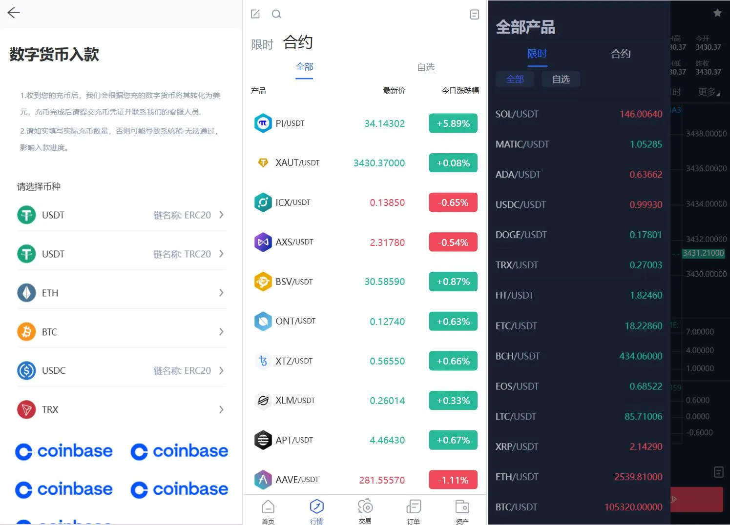Phemex交易所界面截图2