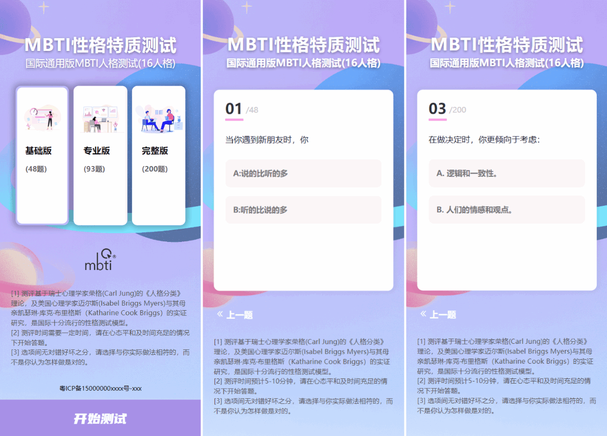MBTI十六型人格职业性格测试源码完整版插图