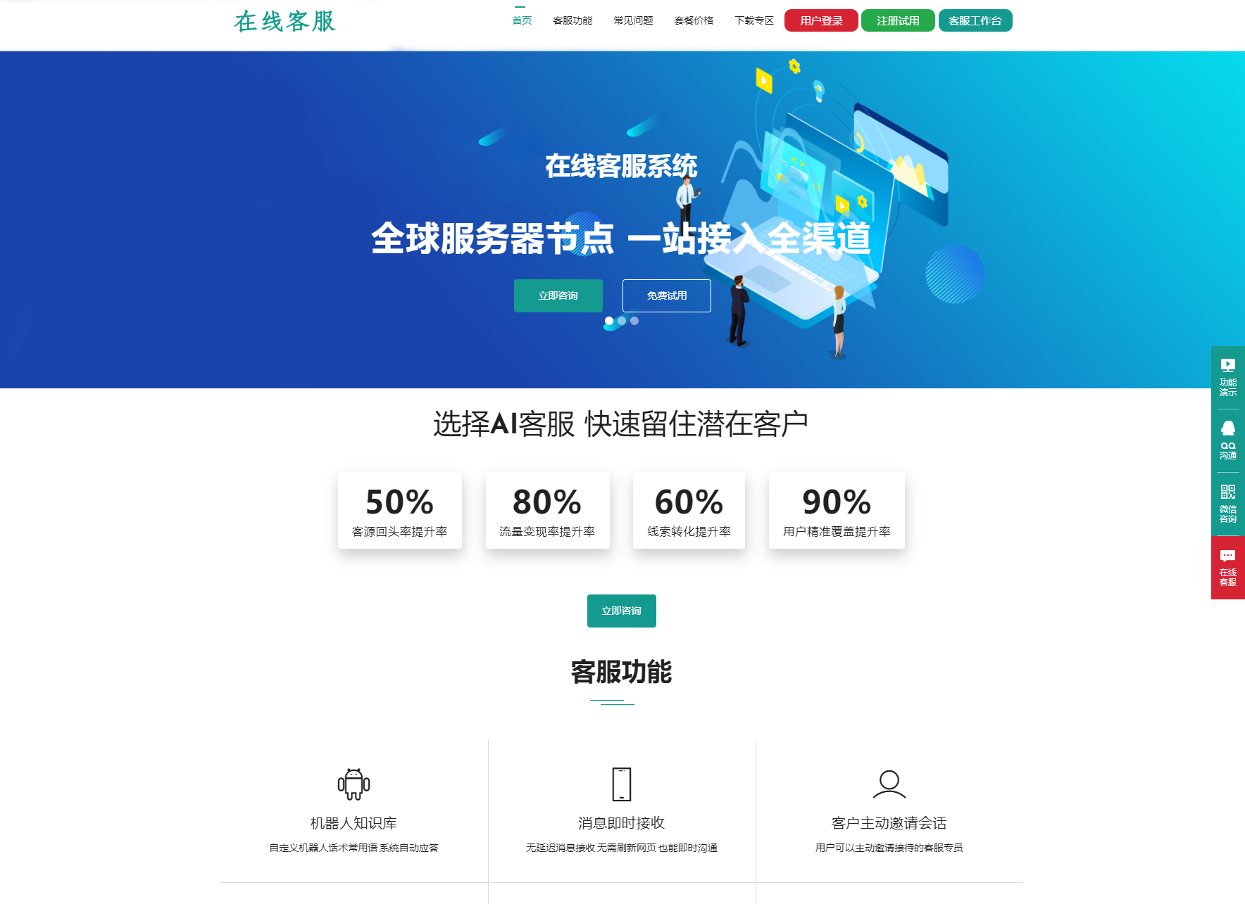 运营级在线客服系统界面展示